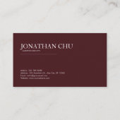 ラグジュアリーモダンな幾何学的ブルゴーニュ&バラ金ゴールド 名刺 (裏面)