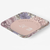 ラグジュアリーモダンな美しい上品なフローラ誕生日 ペーパープレート (傾斜あり)