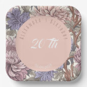 ラグジュアリーモダンな美しい上品なフローラ誕生日 ペーパープレート (正面)