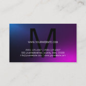 ラグジュアリーモダンな黒エレガントモノグラムパープル  名刺 (裏面)