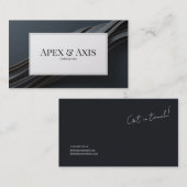 ラグジュアリーモダンウェーブブラックアンドコッパー 名刺 (正面/裏面)