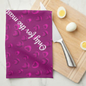 ラグジュアリーモダンエレガントグリッターピンクハート キッチンタオル (四つ折り)