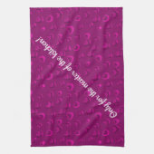 ラグジュアリーモダンエレガントグリッターピンクハート キッチンタオル (縦)