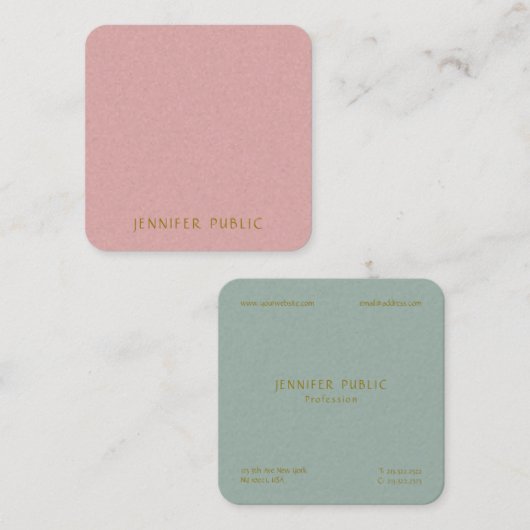 ラグジュアリーモダンエレガントテンプレートプロフェッショナルクラス スクエア名刺 (正面/裏面)