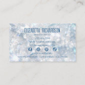 ラグジュアリーモダンエレガントブルークリスタルダイヤモンド 名刺 (裏面)