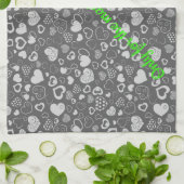 ラグジュアリーモダンエレガントラブシルバーハート キッチンタオル (折り畳み)