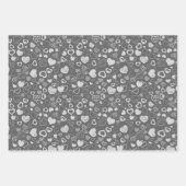 ラグジュアリーモダンエレガントラブシルバーハート ラッピングペーパーシート (正面)