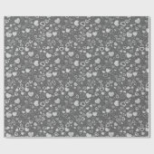 ラグジュアリーモダンエレガントラブシルバーハート ラッピングペーパー (フラット)