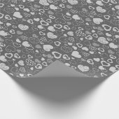 ラグジュアリーモダンエレガントラブシルバーハート ラッピングペーパー (角)