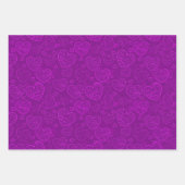 ラグジュアリーモダンエレガントラブパープルハート ラッピングペーパーシート (正面3)