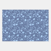 ラグジュアリーモダンエレガントラブブルーハート ラッピングペーパーシート (正面)