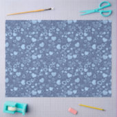 ラグジュアリーモダンエレガントラブブルーハート 薄葉紙 (クラフト)