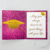 ラグジュアリーモダンカスタマイズピンクグリッター カード (内部)