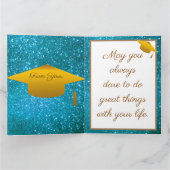 ラグジュアリーモダンカスタマイズブルーグリッター カード (内部)