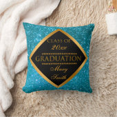 ラグジュアリーモダンカスタマイズブルーグリッター クッション (ブランケット)