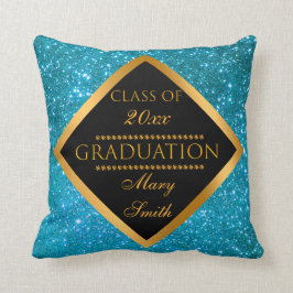 ラグジュアリーモダンカスタマイズブルーグリッター クッション