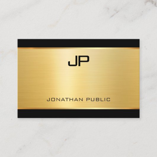 ラグジュアリーモダングエレガントラマー金ゴールドテンプレート 名刺 (正面)