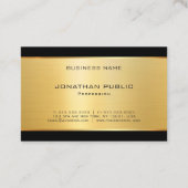 ラグジュアリーモダングエレガントラマー金ゴールドテンプレート 名刺 (裏面)