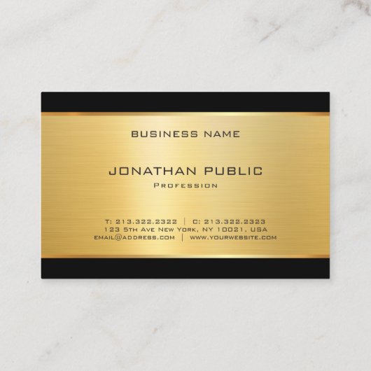 ラグジュアリーモダングエレガントラマー金ゴールドテンプレート 名刺 (裏面)