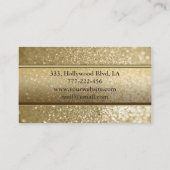 ラグジュアリーモダングラマエレガントフェイク金ゴールドグリッター 名刺 (裏面)