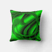 ラグジュアリーモダングリーン抽象芸術フローラバラ クッション (裏面)