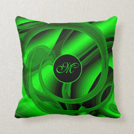 ラグジュアリーモダングリーン抽象芸術フローラバラ クッション