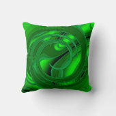 ラグジュアリーモダングリーン抽象芸術フローラバラ クッション (裏面)