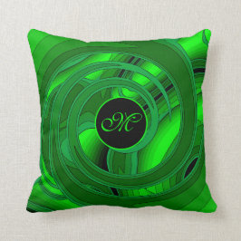 ラグジュアリーモダングリーン抽象芸術フローラバラ クッション