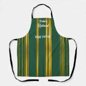 ラグジュアリーモダングリーン金ゴールドリネンテクスチャコレクション エプロン (正面)