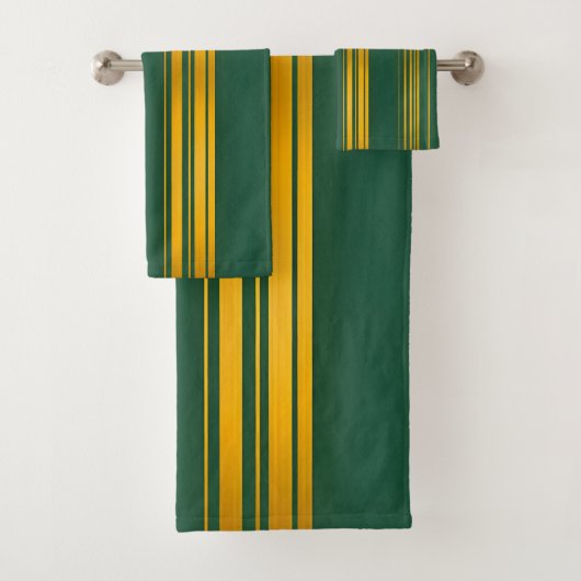 ラグジュアリーモダングリーン金ゴールドリネンテクスチャコレクション バスタオルセット (インサイチュ)