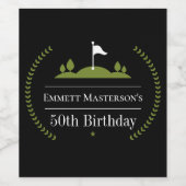 ラグジュアリーモダンゴルファー50thバースデーパーティー ワインラベル (シングルラベル)