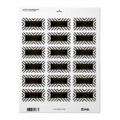 ラグジュアリーモダンゴールデンオーナメント白黒パターン ラベル (フルシート)