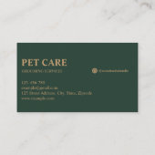 ラグジュアリーモダンゴールデンポーペットグルーミングサービス 名刺 (裏面)