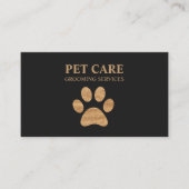 ラグジュアリーモダンゴールデンポーペットグルーミングサービス 名刺 (正面)