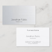 ラグジュアリーモダンシルバーエレガントテンプレートプロフェッショナル 名刺 (正面/裏面)