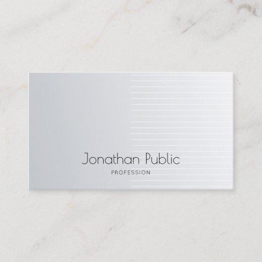 ラグジュアリーモダンシルバーエレガントテンプレートプロフェッショナル 名刺 (正面)