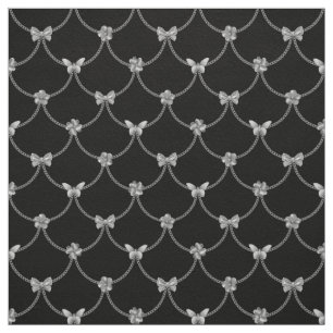 ラグジュアリーモダンシルバーナチュラルフローラ蝶 ファブリック