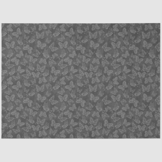 ラグジュアリーモダンシルバーナチュラルフローラ蝶 薄葉紙 (正面)