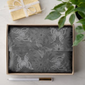 ラグジュアリーモダンシルバーナチュラルフローラ蝶 薄葉紙 (ギフト)