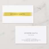 ラグジュアリーモダンシンプルエレガントデザイン金ゴールドプレーン 名刺 (正面/裏面)