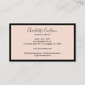 ラグジュアリーモダンスクリプト赤面ピンクブラック 名刺 (裏面)