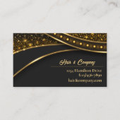 ラグジュアリーモダンスタイリッシュブラック金ゴールド 名刺 (正面)