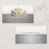 ラグジュアリーモダンスタイリッシュプロフェッショナルグリッターロータス 名刺 (正面/裏面)