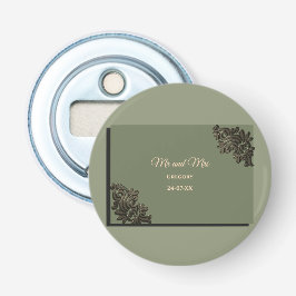 ラグジュアリーモダンセージグリーン&メタリック金ゴールド 栓抜き