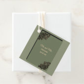 ラグジュアリーモダンセージグリーン&金ゴールドクラシックメフェイクタル フェイバータグ (インサイチュ)