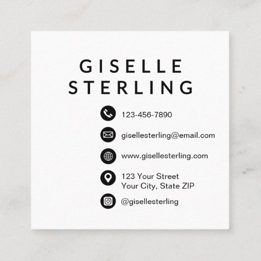 ラグジュアリーモダントランクルレイクフロント実在エテート スクエア名刺 (裏面)