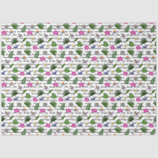 ラグジュアリーモダントロピカルナチュラルフローラ蝶 薄葉紙 (正面)