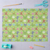 ラグジュアリーモダンナチュラルフローラ蝶 薄葉紙 (クラフト)