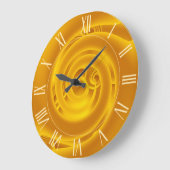 ラグジュアリーモダンネオン金ゴールド抽象芸術フローラバラ ラージ壁時計 (傾斜)