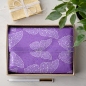 ラグジュアリーモダンパープルナチュラルフローラバタフライ 薄葉紙 (ギフト)